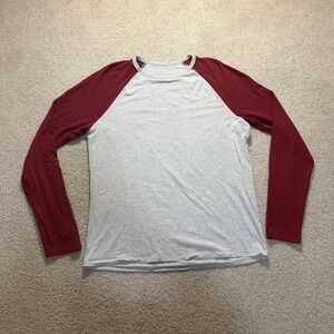 Lululemon Raglan Long Sleeve Shirt Men's Gray Burgundy